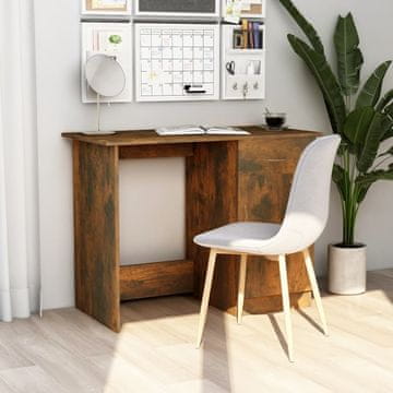 Vidaxl Radni stol, dimljeni hrast, 100x50x76 cm, materijal na bazi drva