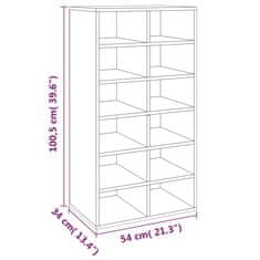 Vidaxl Stalak za cipele boja hrasta 54x34x100,5 cm konstruirano drvo