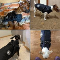 Netscroll Zimski kaputić za pse, vodootporan i topao, s reflektirajućim detaljima, jednostavno oblačenje, prilagodljive trake, pogodan za povodce, DogJacket, L/XL