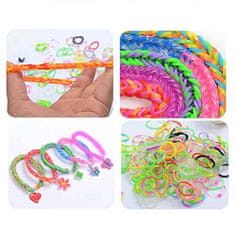 Netscroll Set za izradu narukvica, privjesaka i nakita, kreativni set za djecu, 23 boje gumica, perlice i dodaci, kreativni DIY komplet, RubberBands