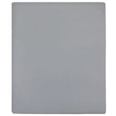 Vidaxl Plahta s gumicom od žerseja siva 160x200 cm pamučna