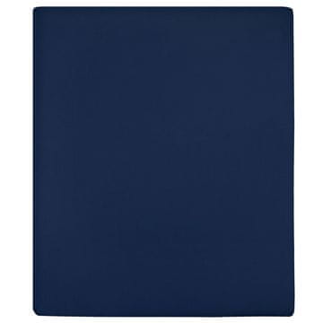 Vidaxl Navlaka za posteljinu, tamnoplava, 140x200 cm, pamučni žersej