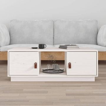 Vidaxl Klub stolić bijeli 100x50x35 cm masivni borov drvo
