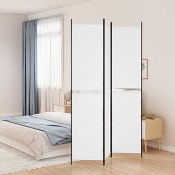Vidaxl Pregrada za sobu s 3 dijela, bijela, 150 x 220 cm, tkanina