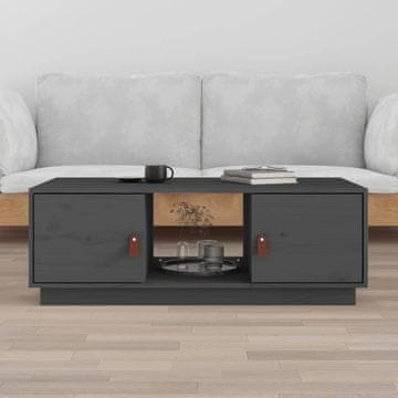 Vidaxl Klub stolić, sivi, 100x50x35 cm, masivni borov drvo