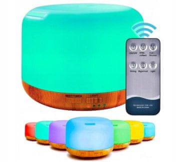 Verkgroup LED RGB aroma difuzor ovlaživač zraka s daljinskim upravljačem 300 ml smeđa