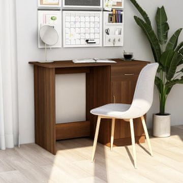 Vidaxl Radni stol, smeđi hrast, 100x50x76 cm, materijal na bazi drva