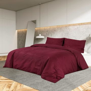Vidaxl Posteljina, bordo, 240x220 cm, pamuk