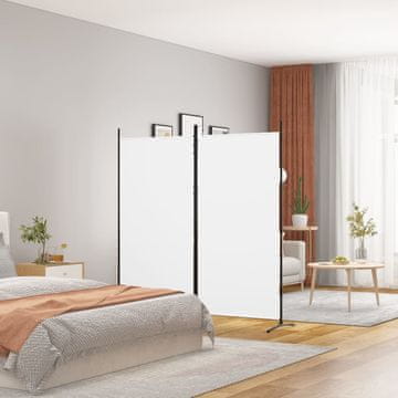 Vidaxl Pregrada za sobu s 2 panela, bijela, 175x180 cm, tkanina