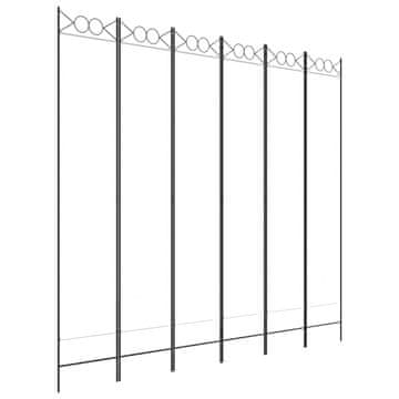Vidaxl Sobna pregrada sa 6 panela bijela 240x220 cm od tkanine