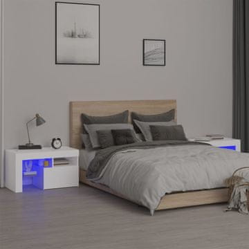 Vidaxl LED rasvjetni ormarići, 2 kom, bijeli, 70x36,5x40 cm