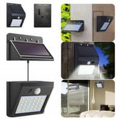 aptel 30 LED SMD solarna zidna svjetiljka s PIR sezonom Pokret dva -dio