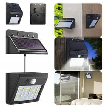 aptel 30 LED SMD solarna zidna svjetiljka sa PIR senzorom kretanja, dvodijelna