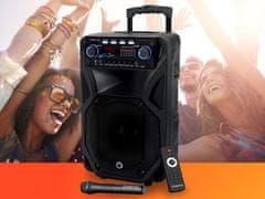 Manta SPK5021 PRO FONOS prijenosni KARAOKE zvučnik, Bluetooth, TWS, crna