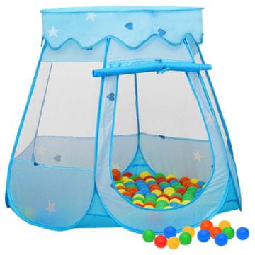 Vidaxl Šator za igru s 250 loptica plavi 102x102x82 cm