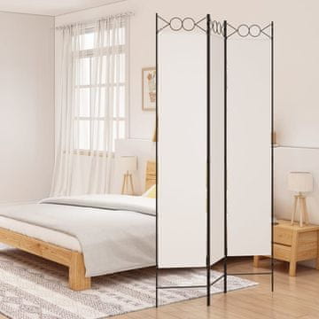 Vidaxl Pregrada za sobu s 3 dijela, bijela, 120 x 220 cm, tkanina