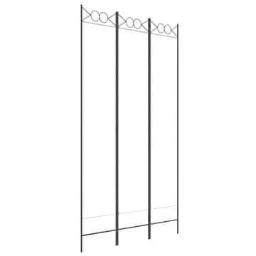 Vidaxl Sobna pregrada s 3 panela bijela 120x220 cm od tkanine