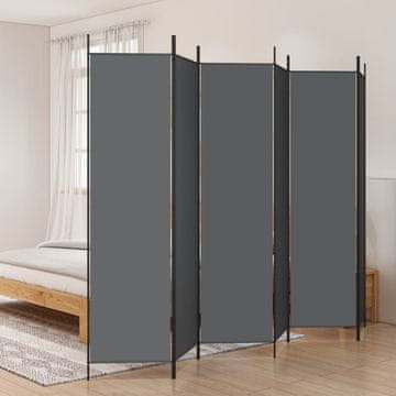 Vidaxl Zaštitni paravan sa 6 panela, antracit, 300x200 cm, tkanina