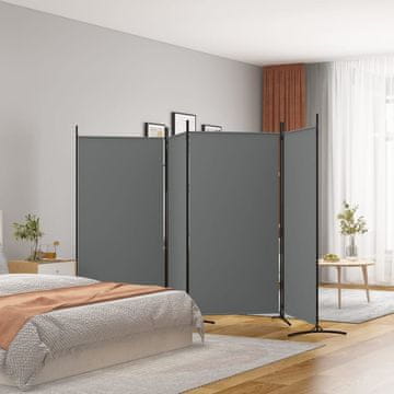 Vidaxl Zaštitni paravan s 4 panela, antracit, 346 x 180 cm, tkanina