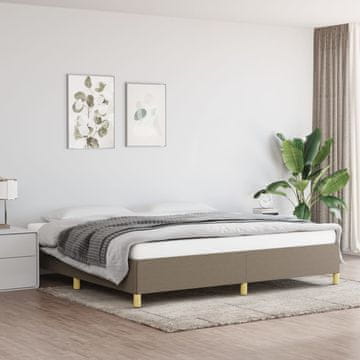Vidaxl Okvir kreveta bez madraca, taupe, 200x200 cm, presvučen tkaninom