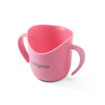 BabyOno Ergonomska šalica za trening Flow pastelno ružičasta