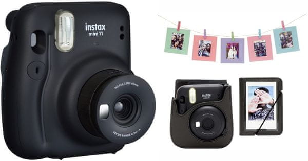 Instax Mini 11 Charcoal Grey + Mini 11 set dodataka