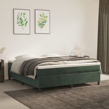 Vidaxl Okvir kreveta bez madraca tamnozeleni 160x200 cm baršun