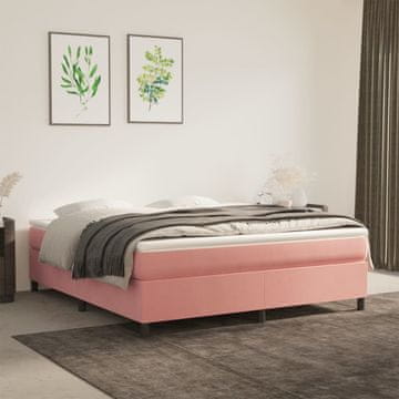 Vidaxl Okvir za krevet ružičaste boje 160 x 200 cm presvučen baršunom