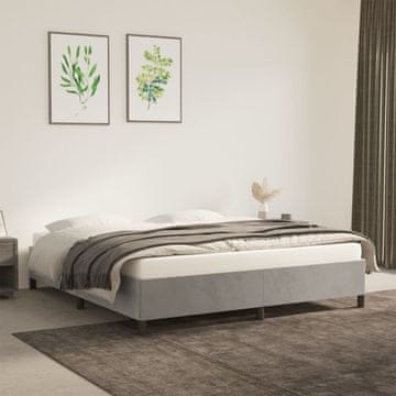 Vidaxl Okvir kreveta bez madraca svijetlosivi 160x200 cm baršun
