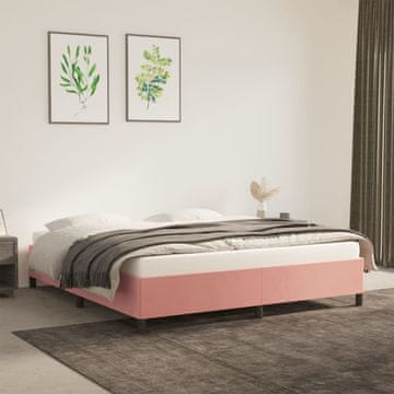 Vidaxl Okvir za krevet ružičaste boje 160 x 200 cm presvučen baršunom