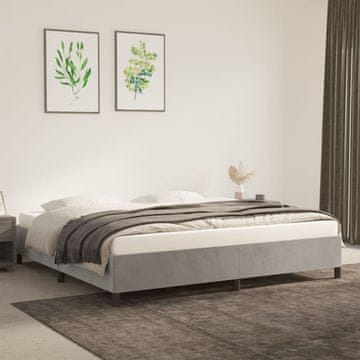 Vidaxl Okvir kreveta bez madraca svijetlosivi 200x200 cm baršun