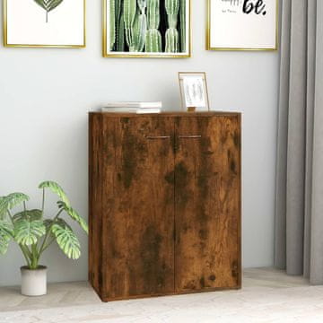 Vidaxl Ormarić dimljeni hrast 60x30x75 cm Materijal na bazi drva