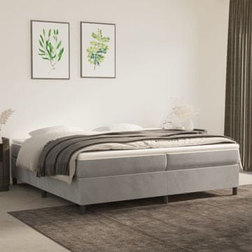 Vidaxl Okvir kreveta bez madraca svijetlosivi 200x200 cm baršun