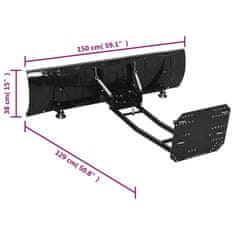 Vidaxl Ralica za snijeg za ATV 150 x 38 cm crna