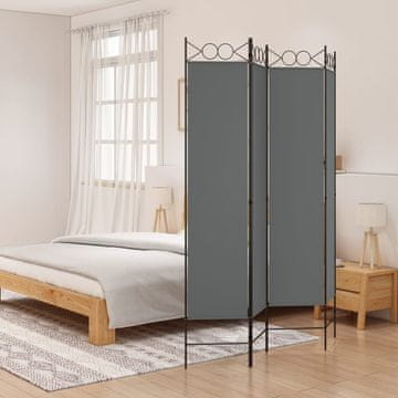 Vidaxl Zaštitni paravan s 4 panela, antracit, 160x200 cm, tkanina