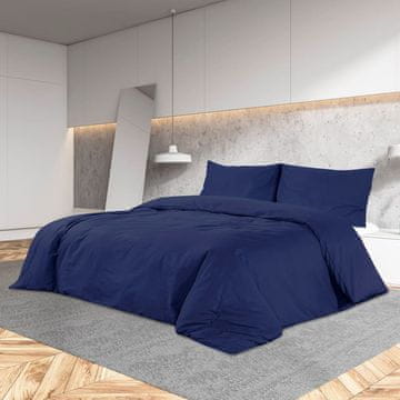 Vidaxl Posteljina, tamnoplava, 240x220 cm, svijetla mikrofibra