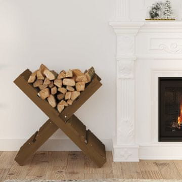 Vidaxl Stalak za drva boje meda 47x39,5x48 cm borovina