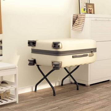 Vidaxl Stalak za prtljagu s naslonom crni 56x39x52 cm