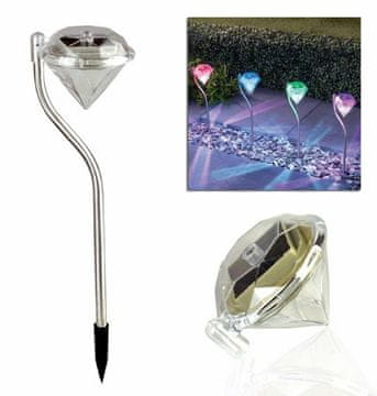 aptel Solarna podna inox LED RGB lampa diamond 300mAh
