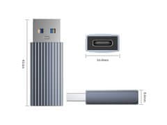 Orico AH-AC10 adapter USB-A v USB-C, 3.1, 10 Gbps, Alu (AH-AC10-GY-BP)