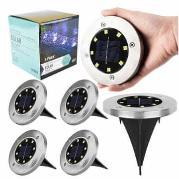 GOTEL Set od 4 vanjske solarne podne lampe 6000K 600mAh