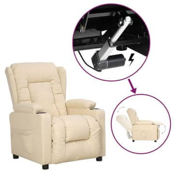 Vidaxl Fotelja na podizanje od tkanine krem