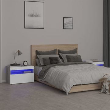 Vidaxl Noćni ormarići s LED rasvjetom, set od 2, sivi hrast Sonoma, 60x35x40 cm