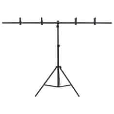 Vidaxl Stalak za pozadinu u obliku slova T crni 151x60x(70-200) cm