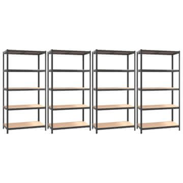 Vidaxl Police s 5 razine 4 kom antracit od čelika i konstruiranog drva