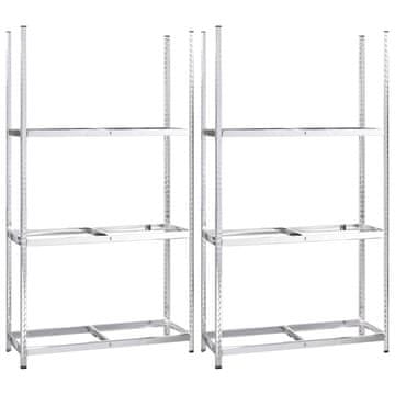 Vidaxl Stalci za gume s 3 razine 2 kom srebrni 110x40x200 cm čelični