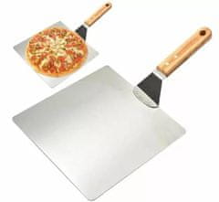 hurtnet Snažni reket od nehrđajućeg čelika za pizzu 44 cm drveni držač