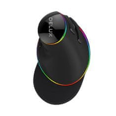 Delux Ergonomski vertikalni optički miš 4000DPI LED RGB