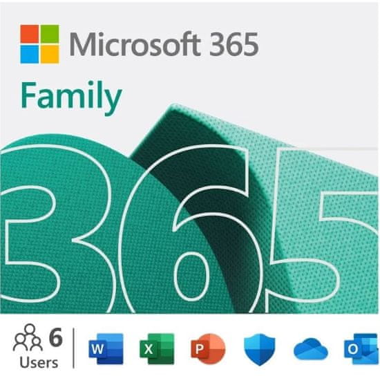 Microsoft 365 Family softver, Mac / Win, hrvatski, 1 godina pretplate