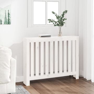 Vidaxl Poklopac za radijator bijeli 108,5x19x84 cm masivni borov drvo